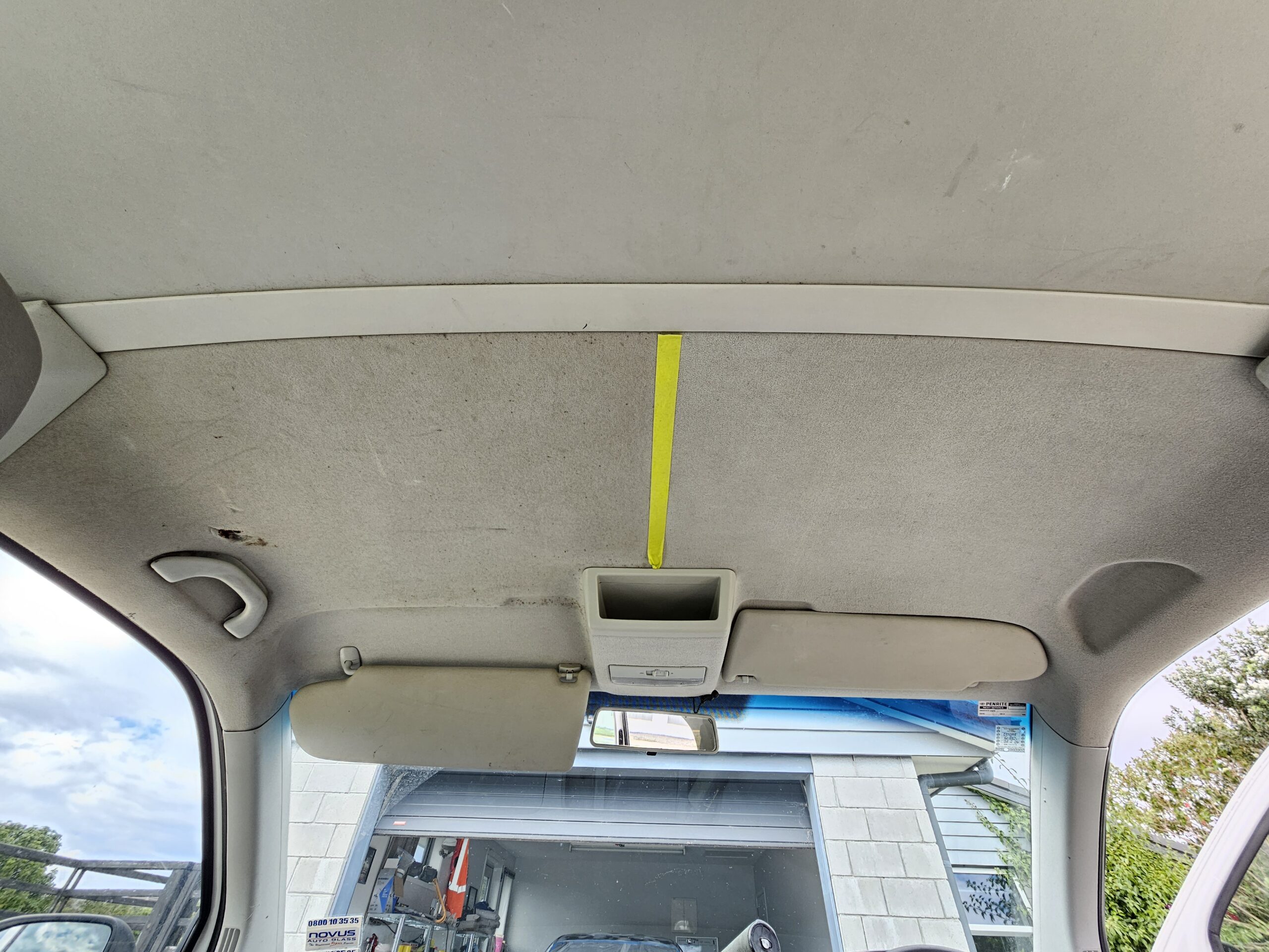 roof lining before and after restoration